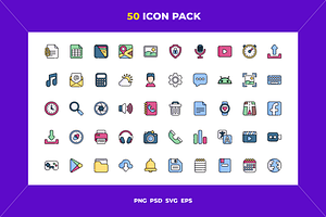 50 App icons, an Outline Icon by Wencory