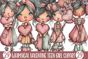 Whimsical Valentine Teen Girl, an Illustration by Designking (Thumbnail 1 of 5)