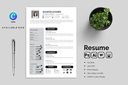 Modern Resume CV Template Design, a Resume Template by Blackcloud_Creations (Thumbnail 2 of 5)
