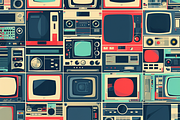 Retro Technology Pattern, a Background Graphic by Printable Treasure (Thumbnail 2 of 4)