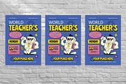 Retro World Teachers Day Flyer Set, a Flyer Template by Aiyari Graphic (Thumbnail 3 of 3)