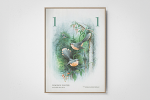 Wooden Poster Frame Mockup, an Advertising Mockup by Se٧enStudio