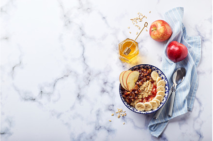 Homemade oatmeal for breakfast with, a Food & Drink Photo by Irina Burakova