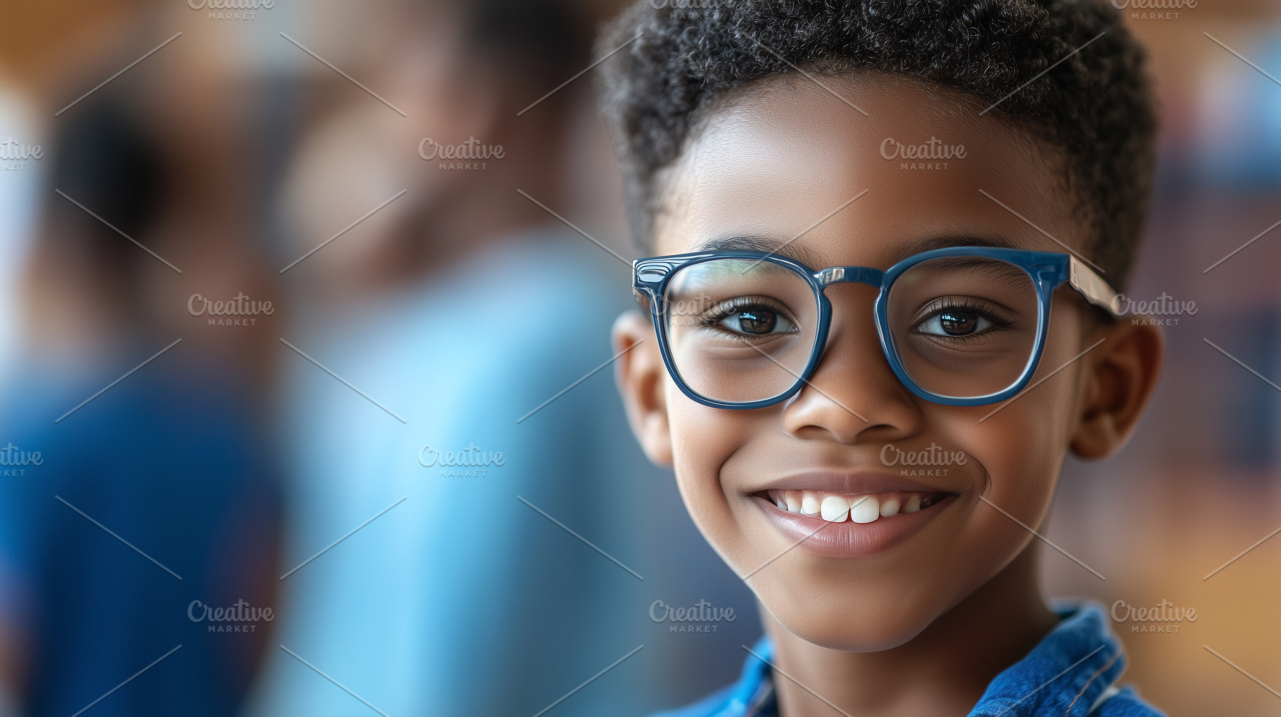 Portrait of smiling young black boy, a Photo by MistyDay