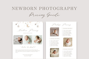 Newborn Photography Price List Canva, a Templates & Theme by Sweet Little Muse