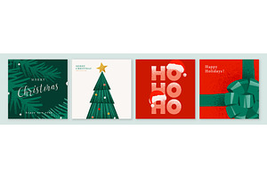 Christmas and Xmas square post set