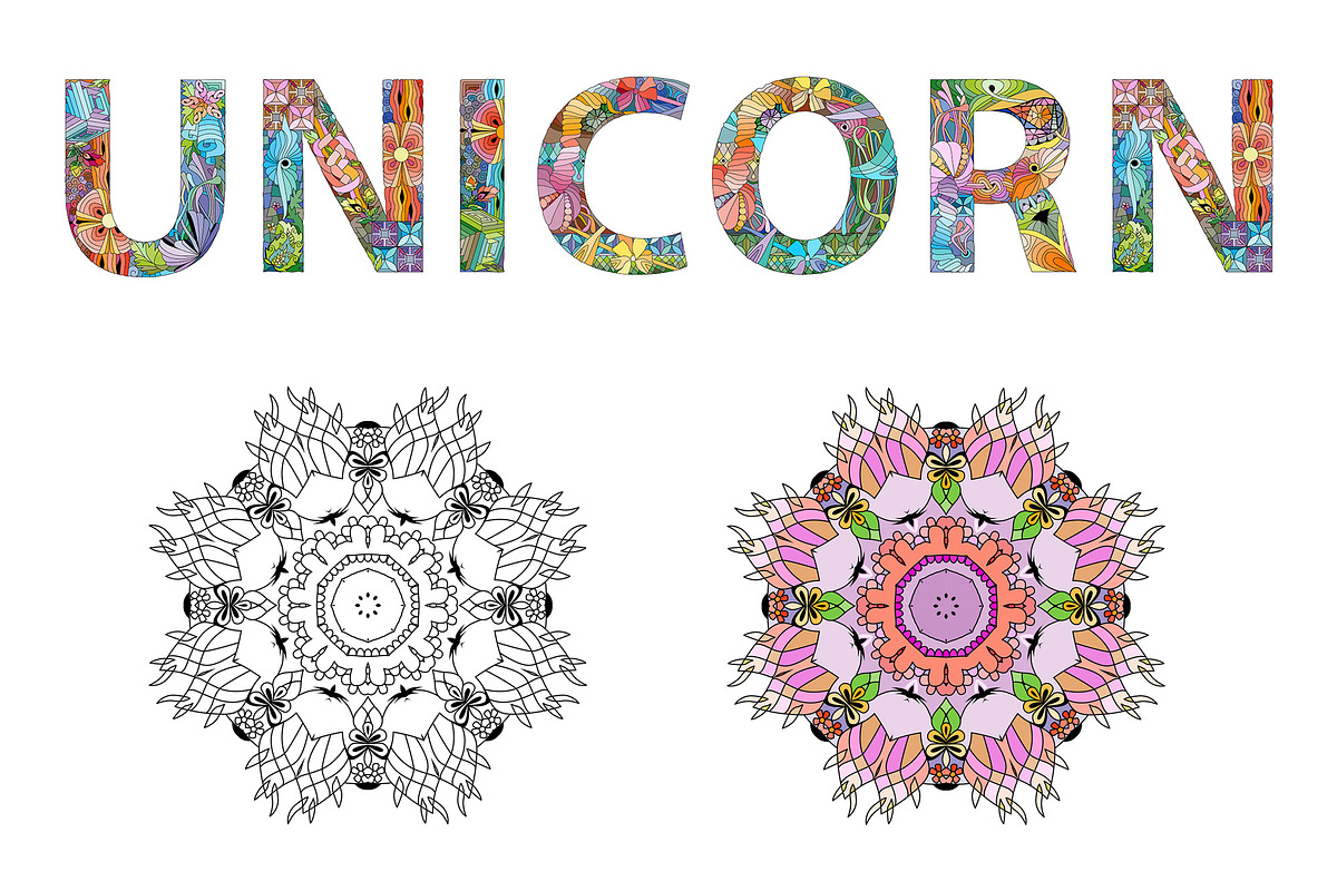 Unicorns for coloring, an Animal Illustration by Watercolor fantasy (Photo 6 of 8)