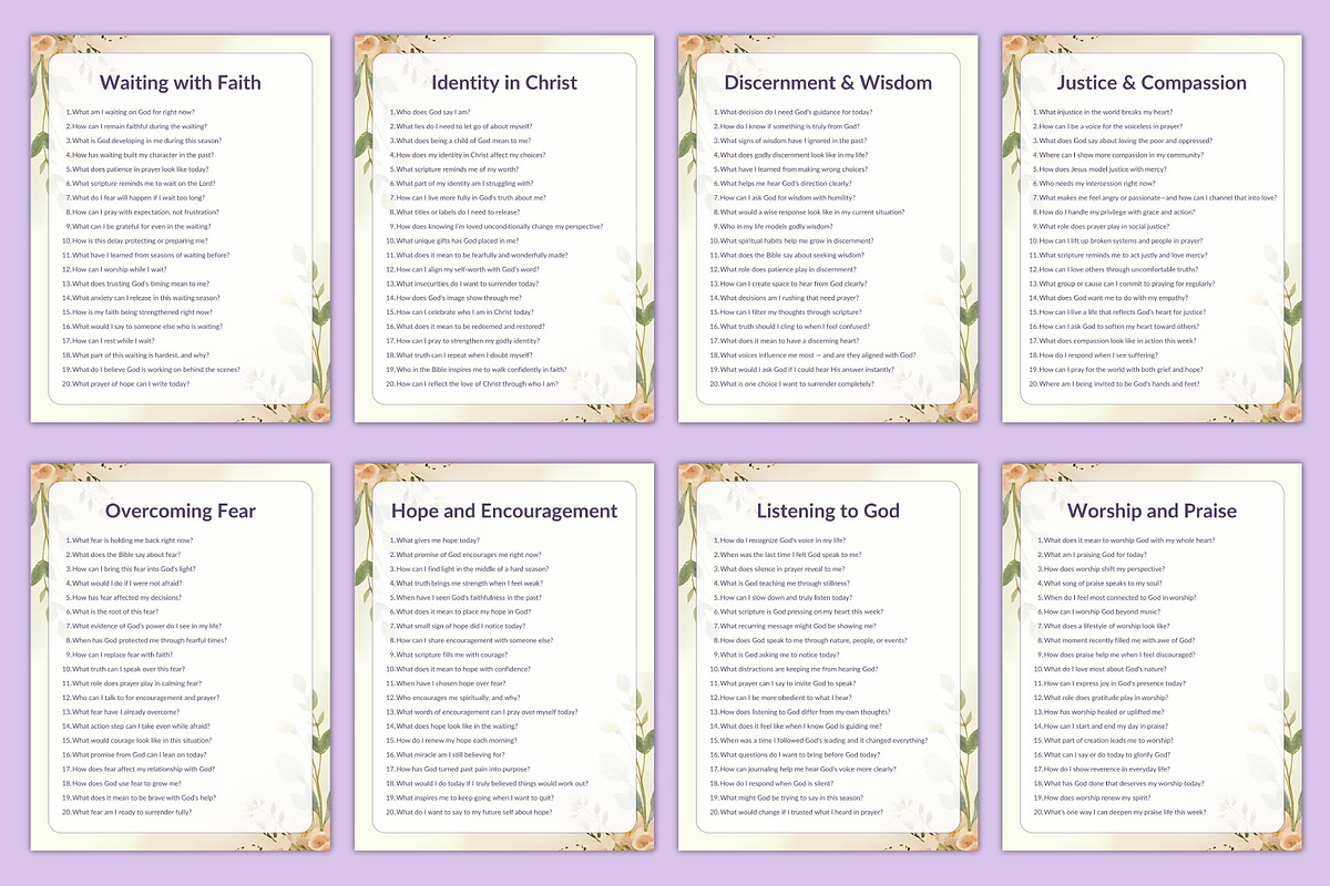 500 Prayer Journal Prompts, a Stationery Template by Designmela01 (Photo 3 of 4)