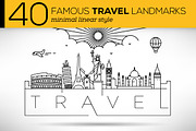 40 World Famous Vector Landmarks, an Outline Icon by Kursat Unsal (Thumbnail 1 of 6)
