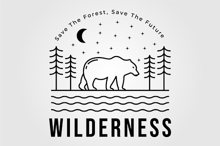 wild bear or wildlife grizzly logo