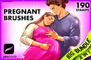 Procreate Pregnant family baby brush, a Brush Add-On by AppleinaJuice (Thumbnail 1 of 11)