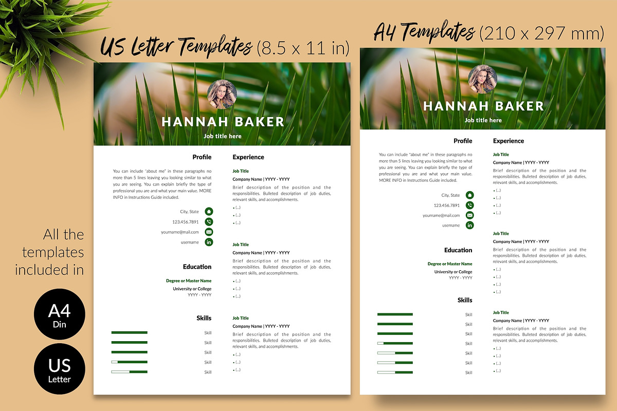 Creative CV Design / Resume - Hannah, a Resume Template by Templates Design Co. (Photo 8 of 17)