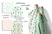 Watercolor Avocado Patterns Set, a Pattern Graphic by Oksana Dovhopol Art (Thumbnail 1 of 11)