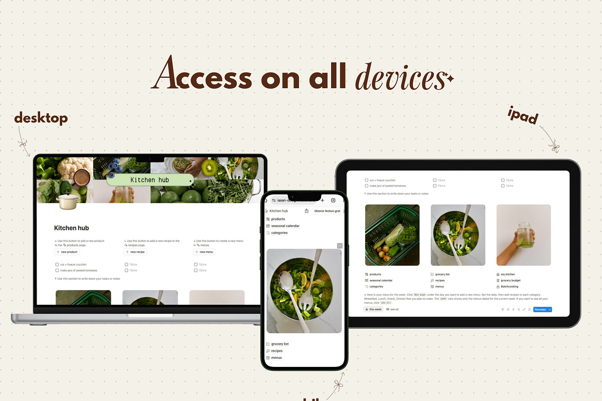 Kitchen hub - Notion template, an App Template by Iasan Design (Photo 9 of 11)