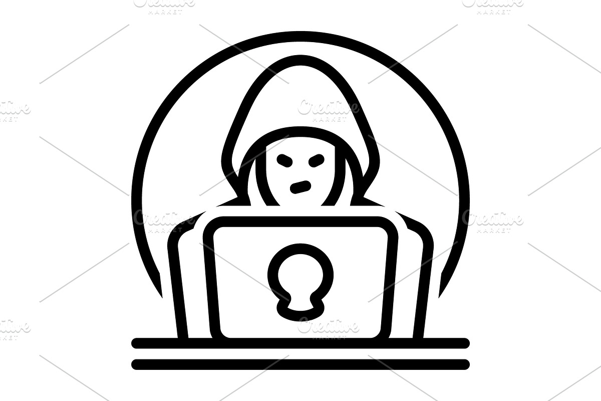 Hacker phishing black icon, an Outline Icon by Creative priyanka
