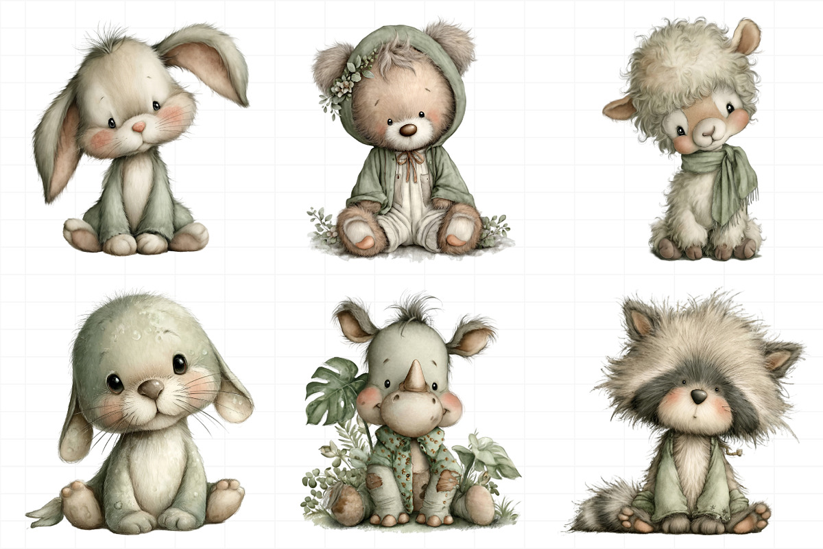 Whimsical Baby Animal PNG Set, an Illustration by Daily.Designs (Photo 3 of 7)