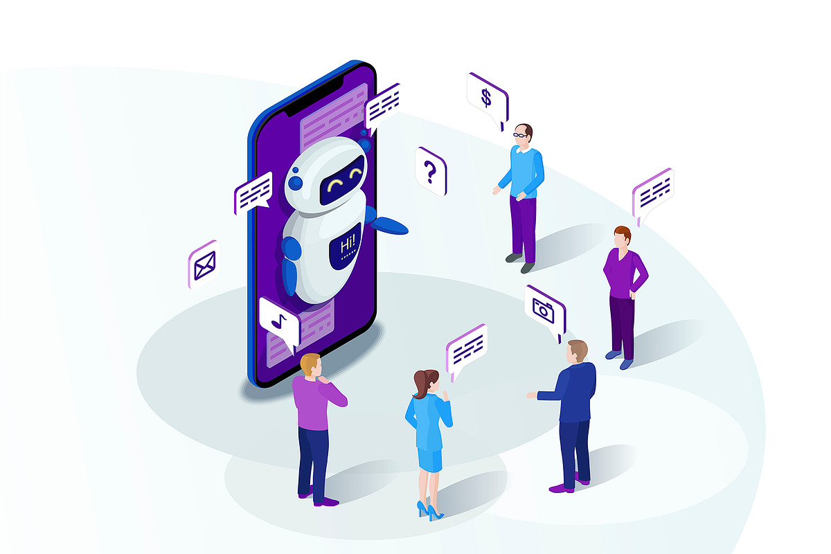 Chatbot isometric illustration, a Technology Illustration by IMG ...