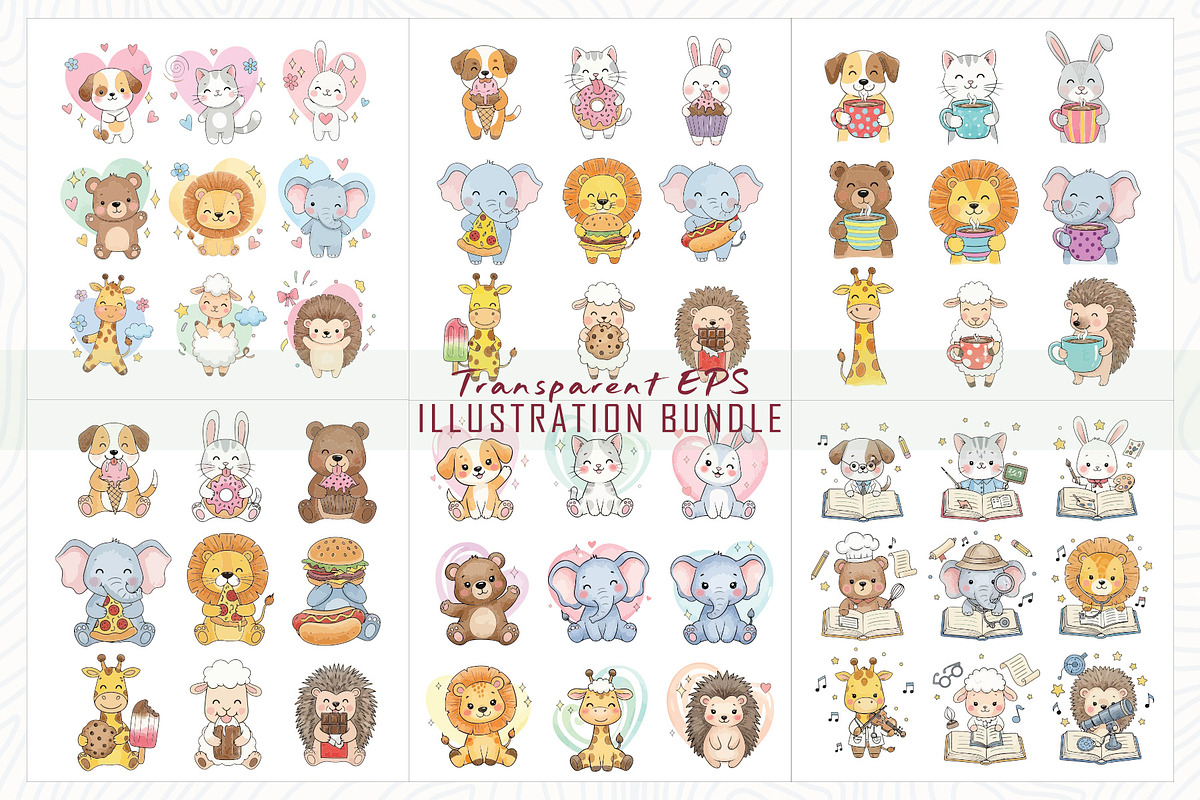 Charming animal illustrations bundle, an Animal Illustration by Sofia's Fashion (Photo 2 of 3)