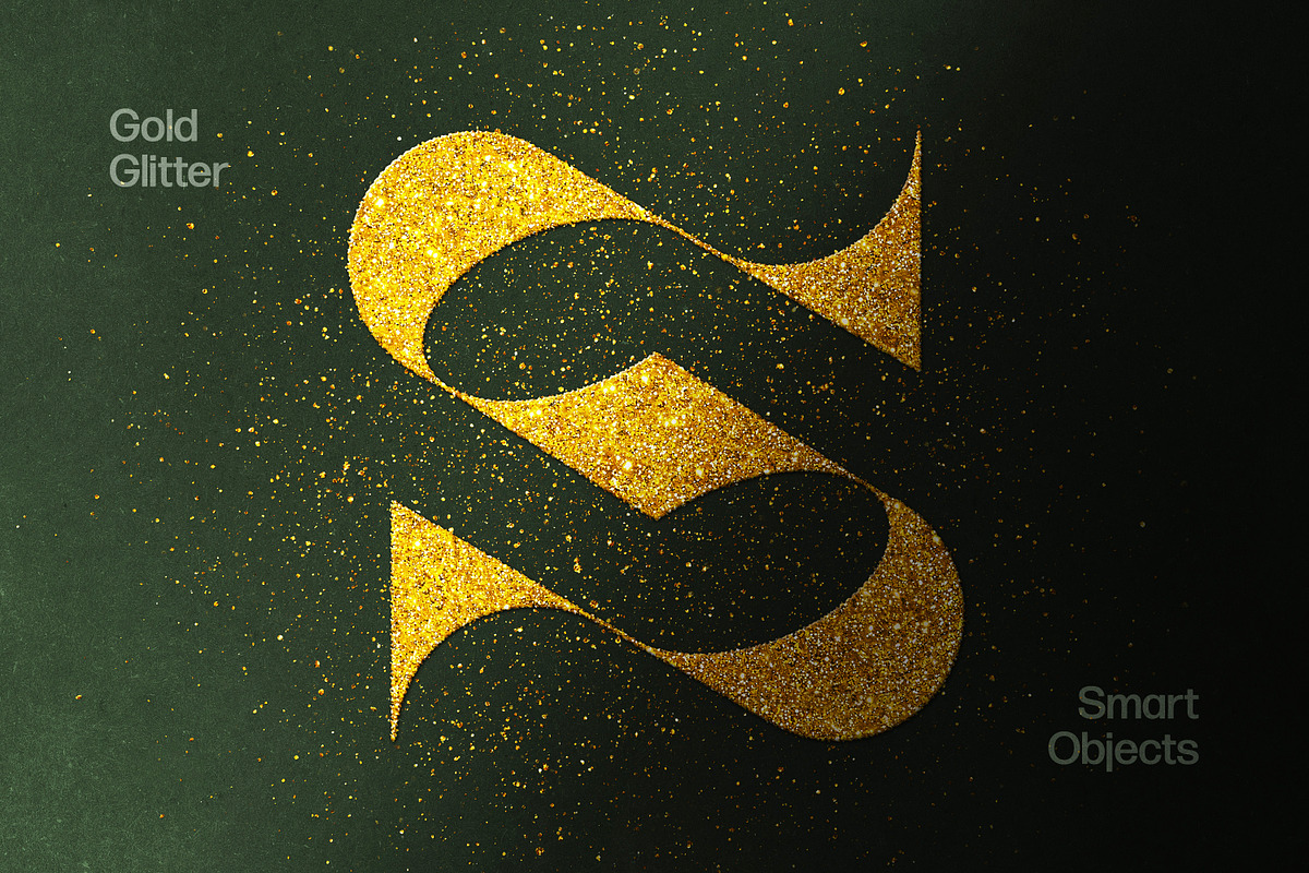 Gold Glitter Text & Logo Effect, a Layer Style Add-On by Design Squad
