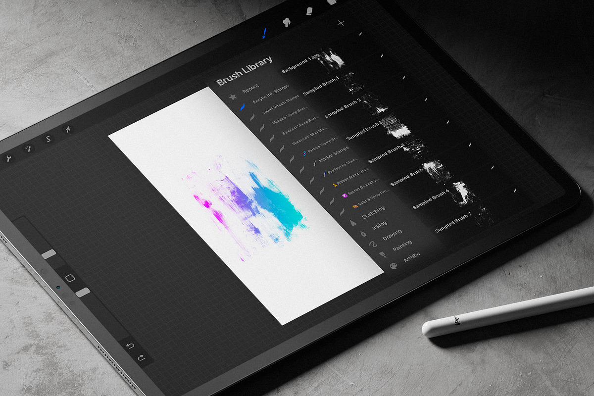 Acrylic Ink Procreate Stamp Brushes, a Brush Add-On by Layerform Design Co. (Photo 3 of 5)