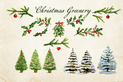 Christmas watercolor elements, a Decorative Illustration by Amris (Thumbnail 2 of 5)