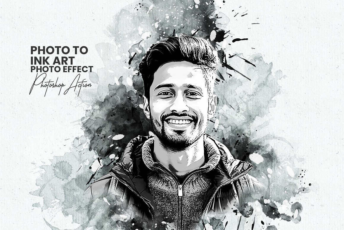 Photo to Ink Art Photoshop Action, an Action Add-On by MRI STUDIO (Photo 1 of 10)