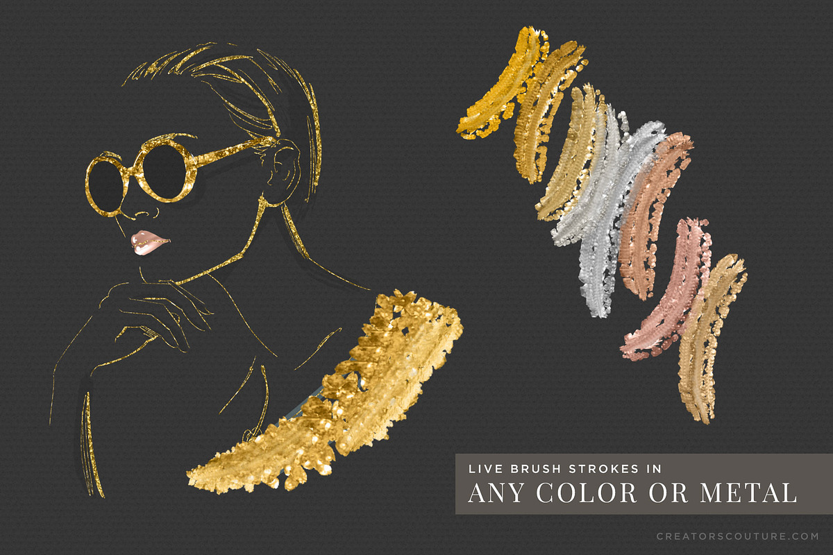 24K Metallic Gold Brush Gold Effects, a Brush Add-On by Creators Couture (Photo 5 of 16)