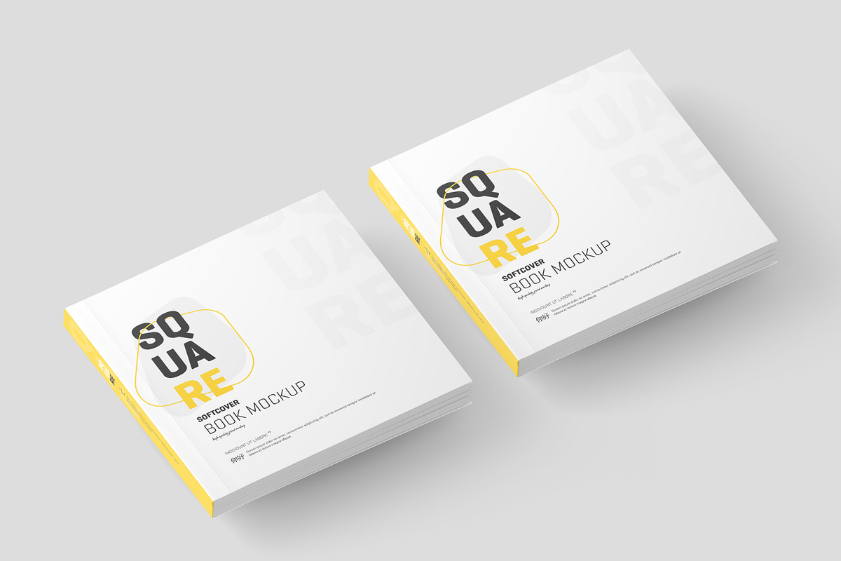 Square Softcover Book Mockup, a Books & Magazine Mockup by Toasin Studio (Photo 20 of 20)