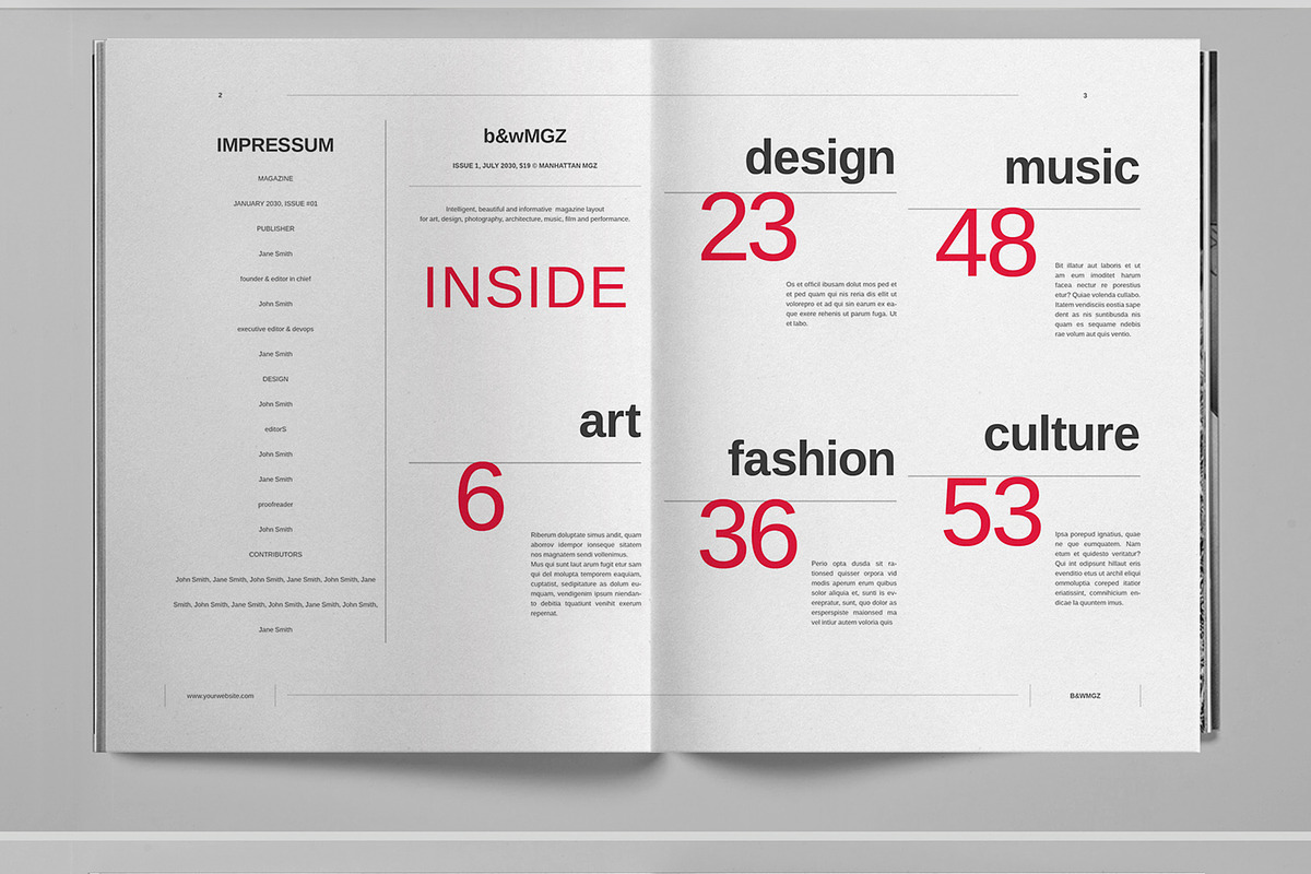 Black and White Magazine Template, a Magazine Template by Boris Cupac (Photo 3 of 7)