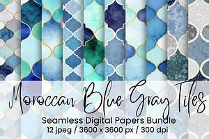 Moroccan Blue Gray Tiles