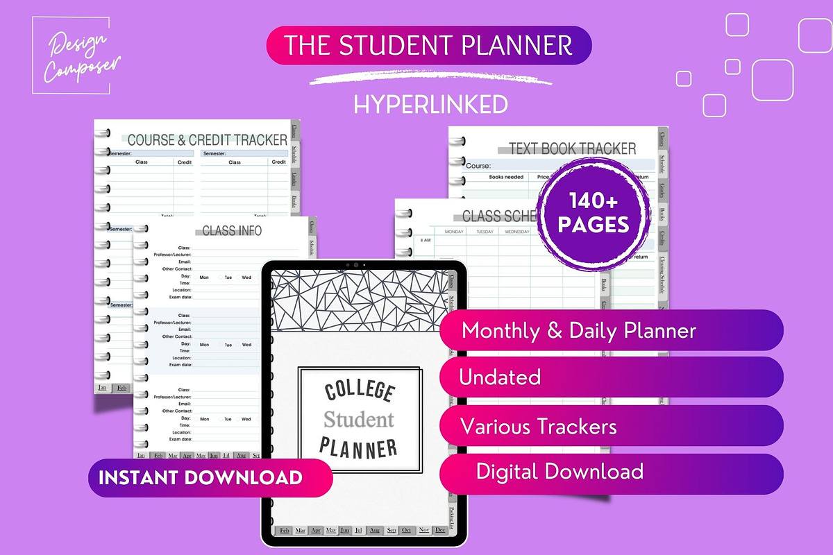 Student Digital Planner, a Design Template by Design Composer (Photo 1 of 8)