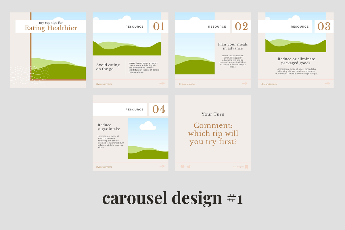 Instagram Carousel Templates, a Social Media Template by Brand Spanking You (Photo 3 of 9)