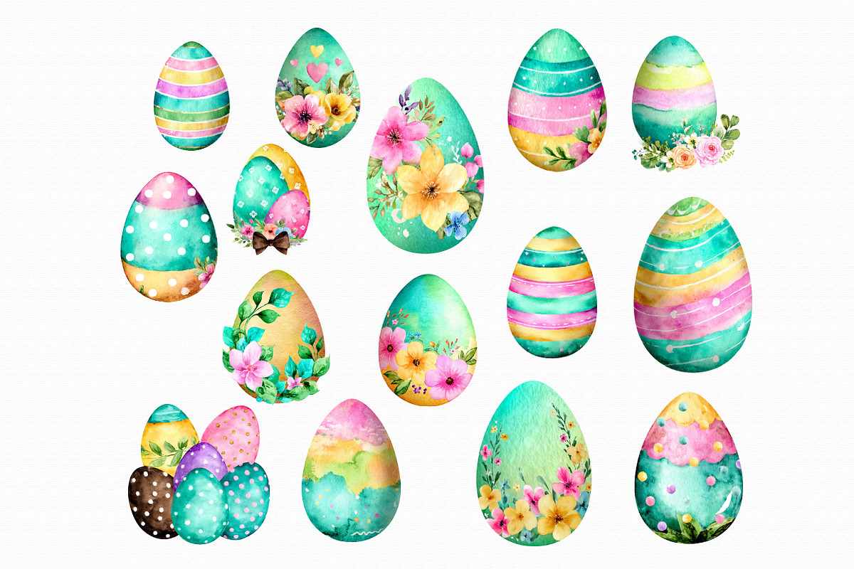 Watercolor Easter Egg Clipart, an Illustration by Libby Wishes (Photo 2 of 7)