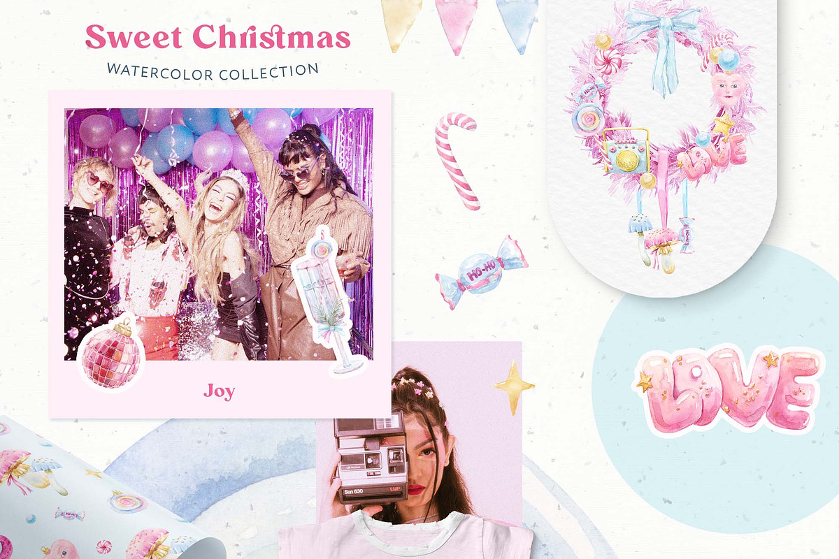 Sweet Christmas Watercolor Clipart, a Seasonal Illustration by Cat In Colour (Photo 8 of 8)