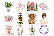 Watercolor Palm Club Clipart, an Illustration by Design Market (Thumbnail 4 of 5)