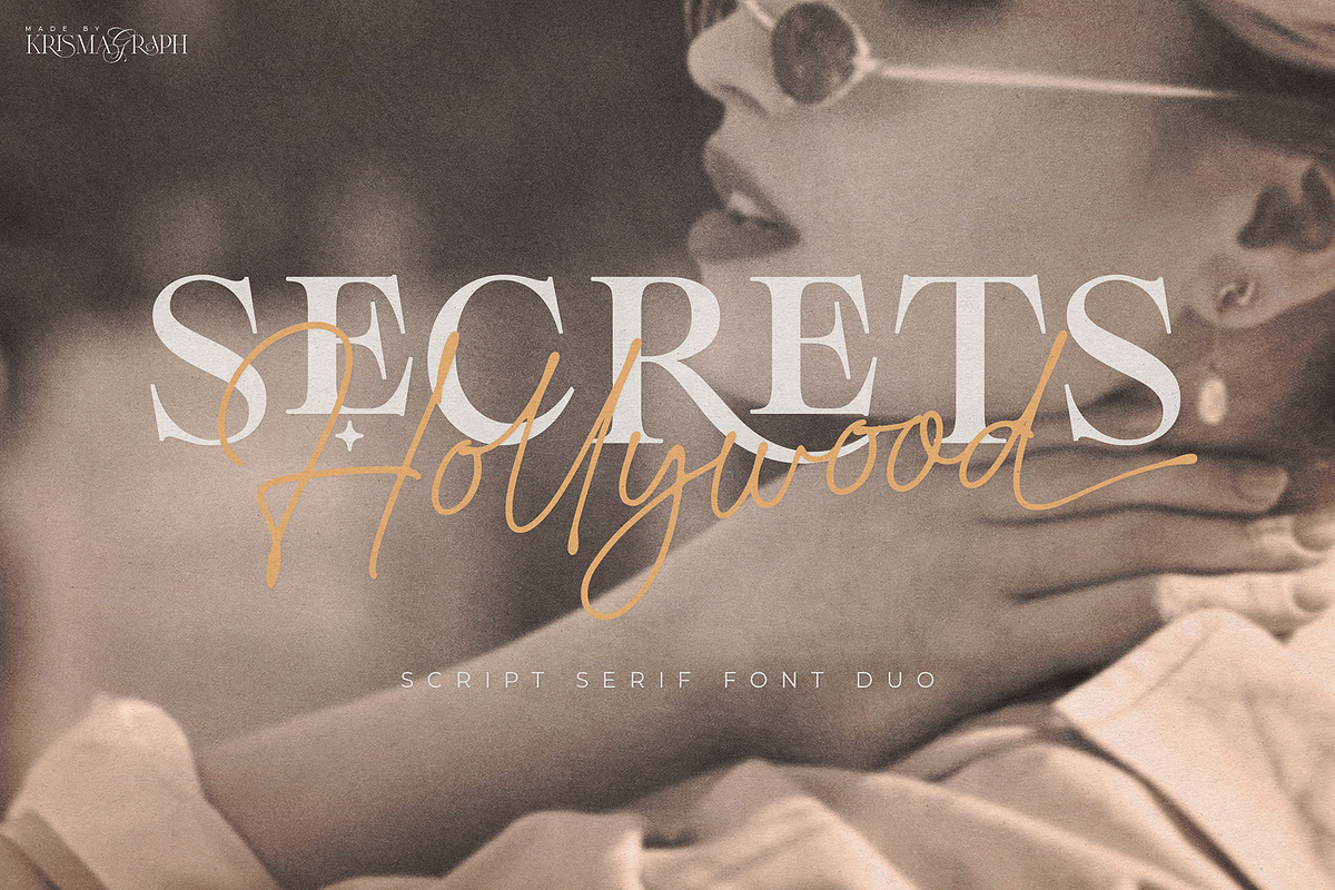 Hollywood Secrets | Font Duo, a Script Font by Krismagraph (Photo 1 of 15)