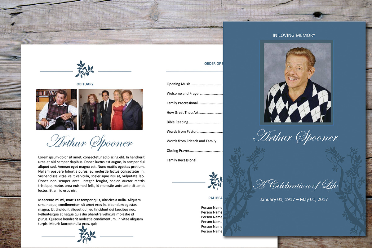 Elegant Funeral Program Template, a Stationery Template by Graphic Template Co (Photo 1 of 3)