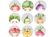 Cute Vegetables Watercolor Clipart, an Illustration by CharmClipart (Thumbnail 9 of 10)
