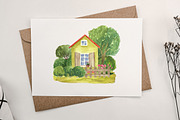 Watercolor country houses, a Decorative Illustration by Julia Bogdan (Thumbnail 3 of 4)