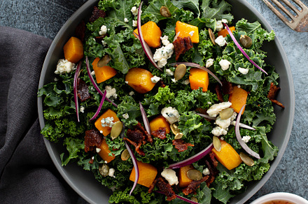 Fall salad with kale and butternut squash, a Food & Drink Photo by farwasser
