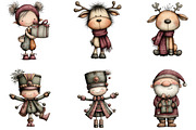 Whimsical Christmas Character Clipar, an Illustration by CraftArtStudio (Thumbnail 3 of 6)