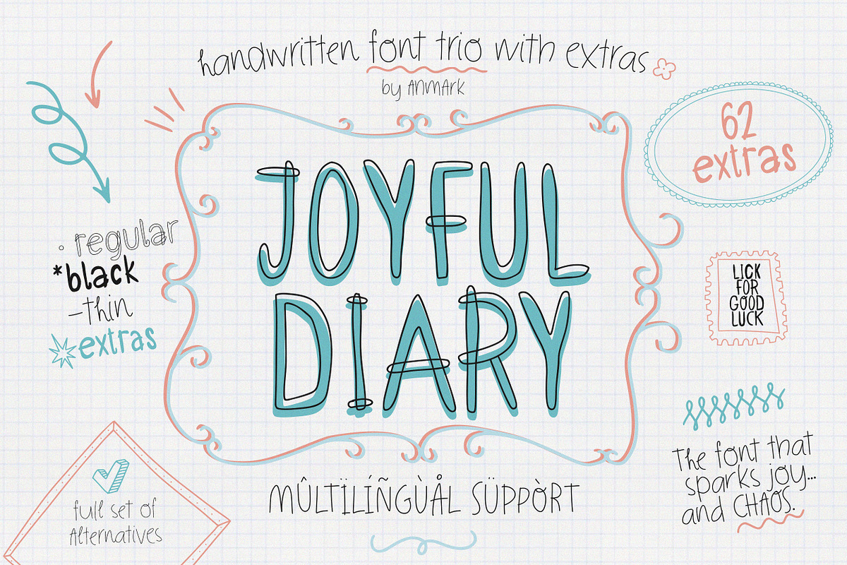 Joyful Diary | Playful Handwriting, a Handwritten Font by AnMark (Photo 1 of 14)