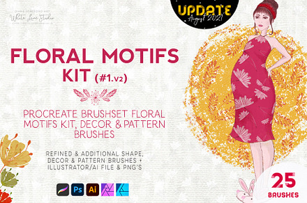 Procreate Brushes Floral Motifs Kit