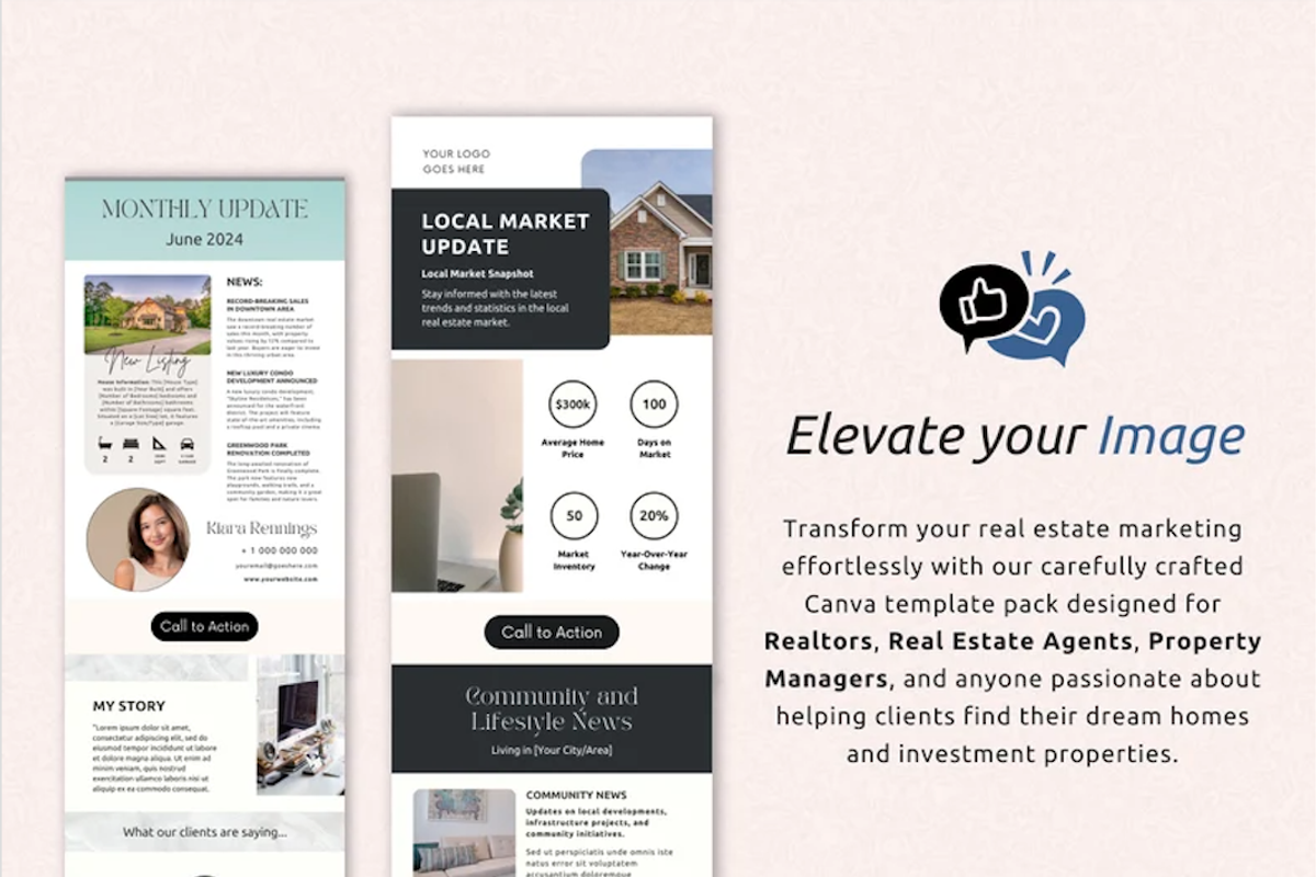 Real Estate Newsletter Template Pack, an Email Template by PittaFinePrint (Photo 2 of 9)