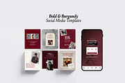 Bold & Burgundy Instagram Templates, a Social Media Template by CanvaTemplateClubCo (Thumbnail 7 of 10)