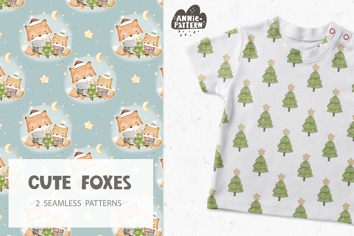 Cute Foxes, a Pattern Graphic by AnnieArt (Photo 1 of 4)