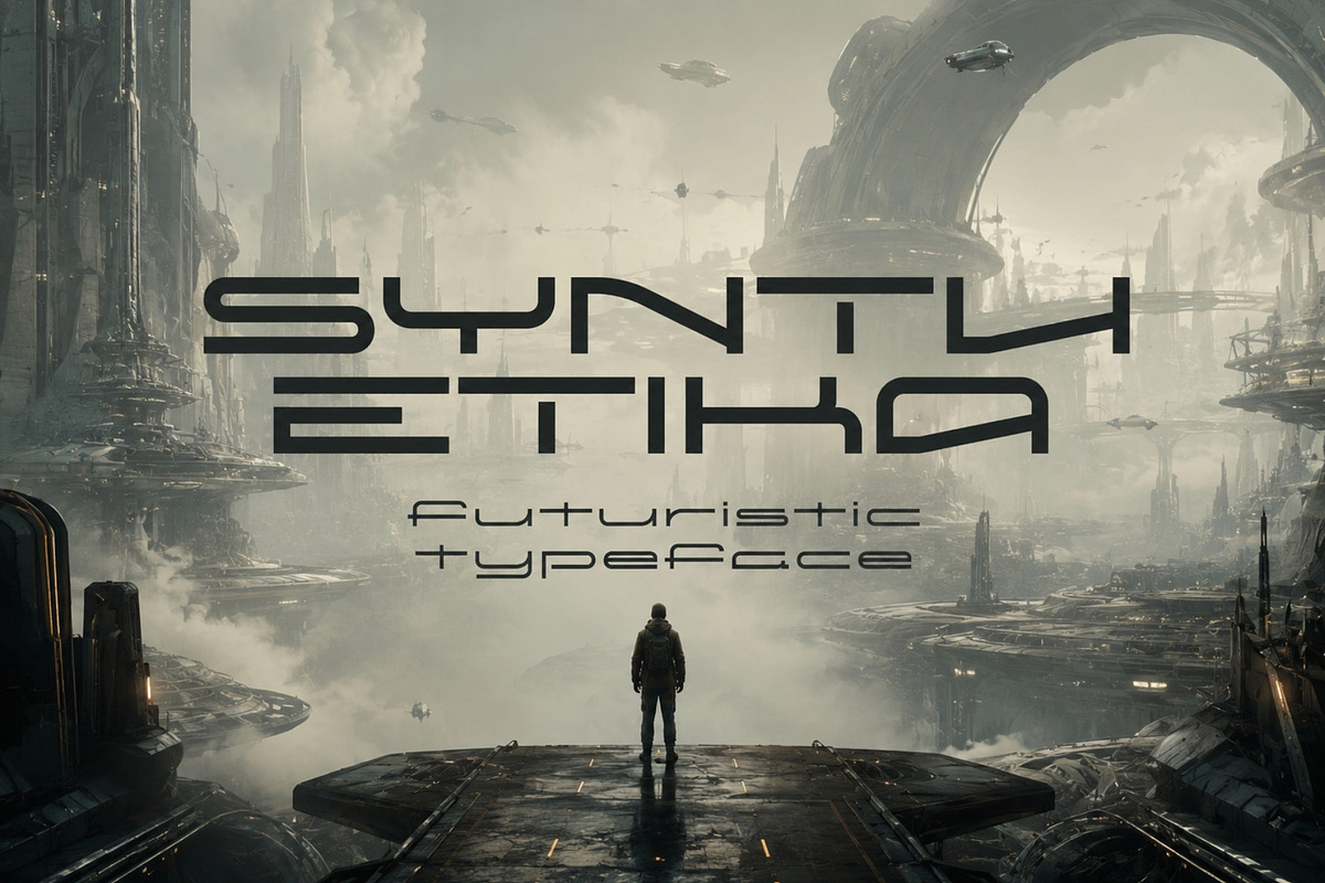 Synthetika - Futuristic Typeface, a Sans Serif Font by HipFonts (Photo 1 of 10)