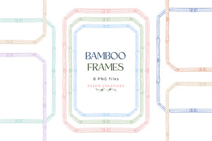 Grandmillenial Bamboo Frame Clipart, a Background Graphic by Essem Creatives