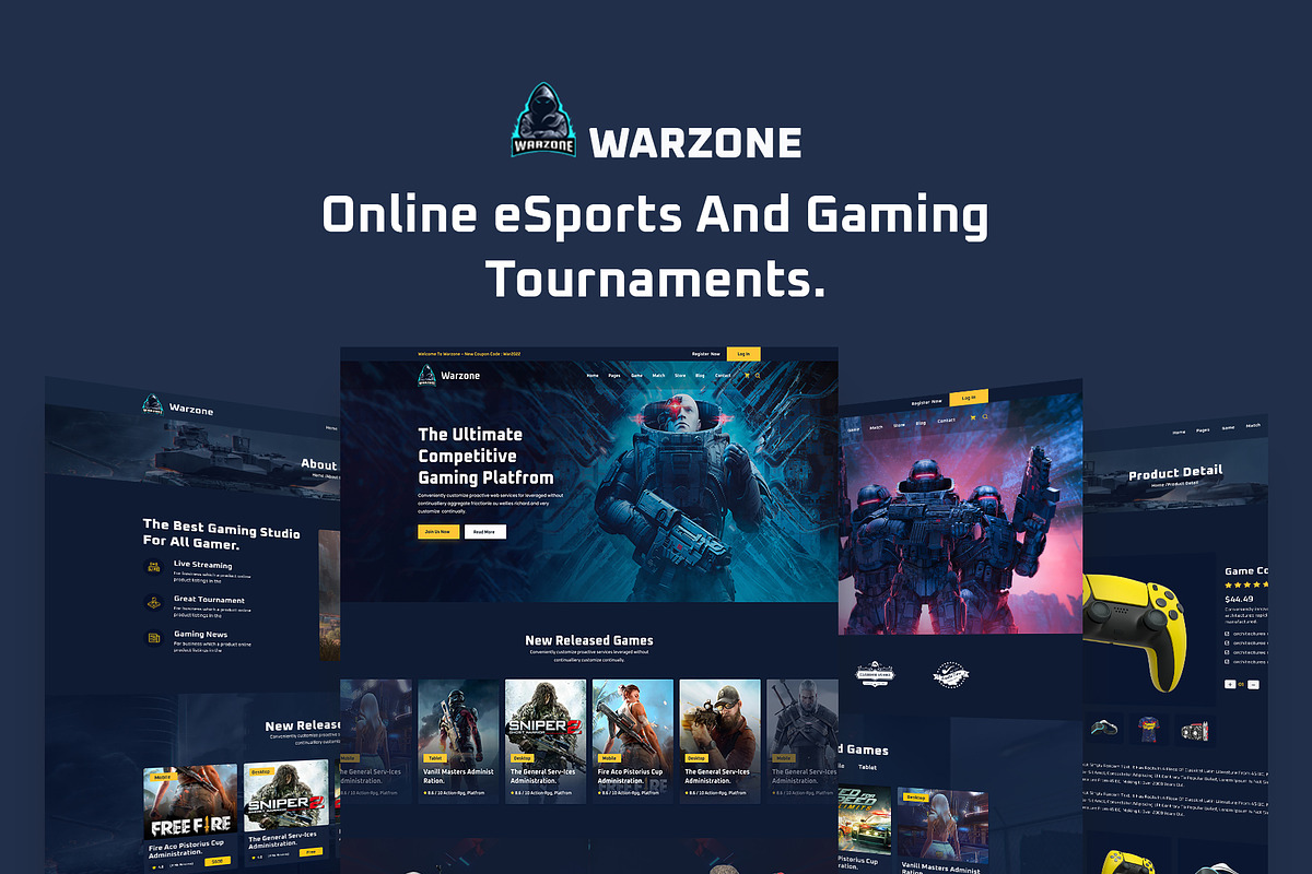 E-Sports & Gaming Tournaments, an UI Kit Template by CodexCoder Themes