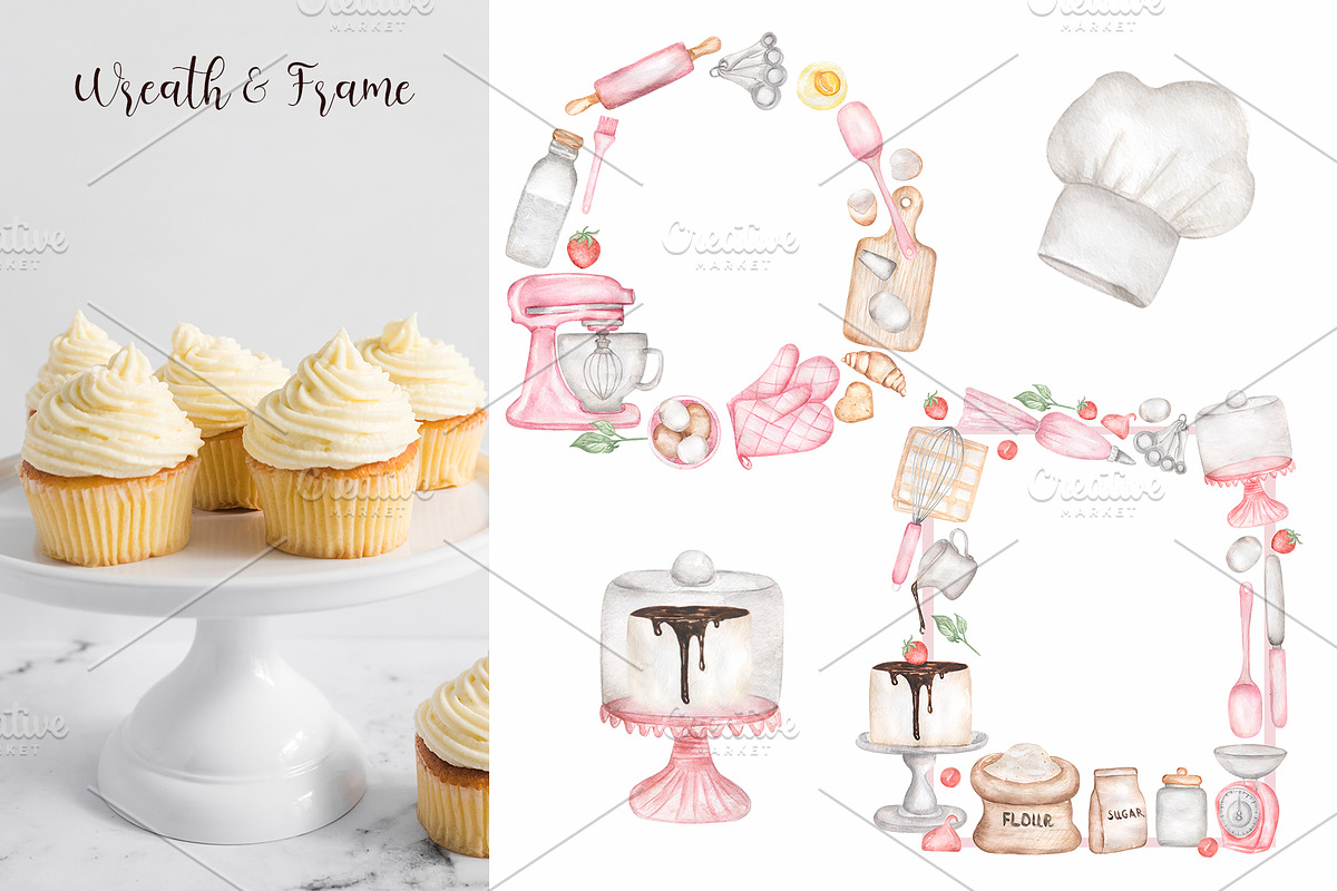 Watercolor Baking Collection, a Food Illustration by MayaNavits (Photo 7 of 8)